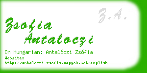 zsofia antaloczi business card