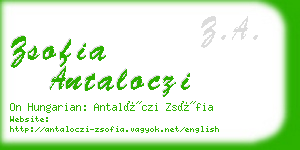 zsofia antaloczi business card